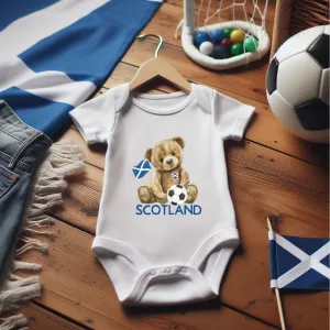 Scotland Bear White Baby Vest cheap baby clothes online