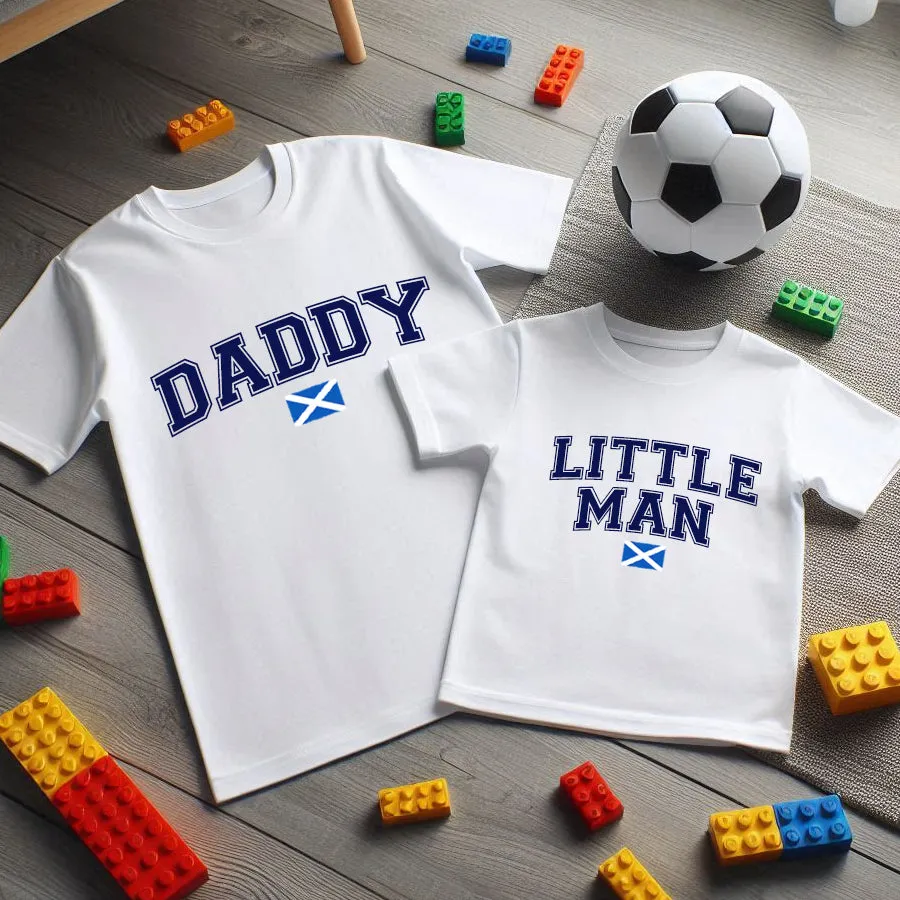 Scotland Daddy & Little Man Matching White T-Shirts fathers day sale outfits