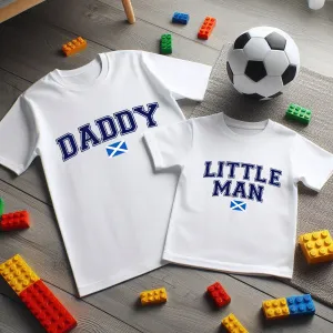 Scotland Daddy & Little Man Matching White T-Shirts fathers day sale outfits