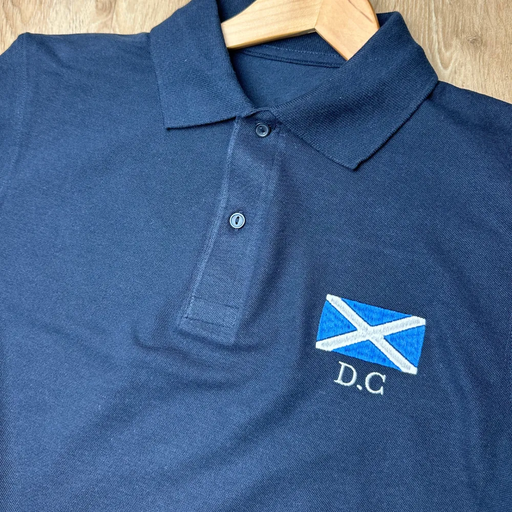 Scotland Embroidered Initial Polo