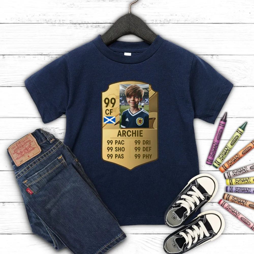 Scotland FootyStarz Ultimate Player Card Personalised T-Shirt boys apparel promo code