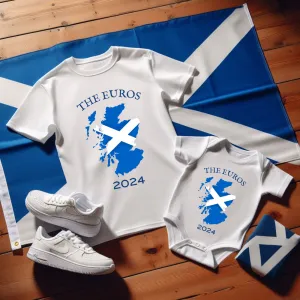 Scotland The Euros Flag T-Shirts/Baby Vest White daddy outfits clearance