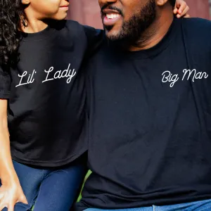 Script Big Man & Lil' Lady Dad Matching T-Shirts fathers day sale outfits