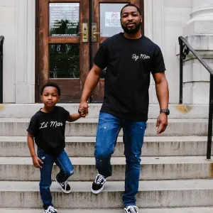 Script Big Man & Lil' Man Dad Matching T-Shirts dad bod shirts discount