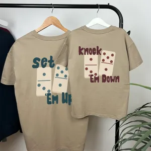 Set 'Em Up & Knock 'Em Down Matching Oversized Graphic T-Shirts fathers day sale outfits