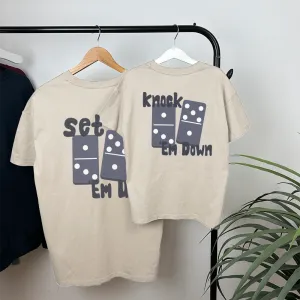 Set 'Em Up & Knock 'Em Down Matching Oversized Graphic T-Shirts fathers day sale outfits