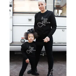 She Is Strong & Fierce Matching Black Sweatshirts discount mum dresses