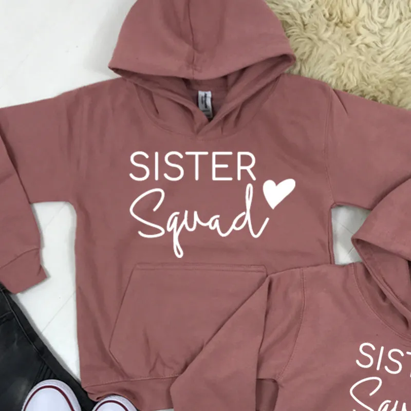 Sister Squad Heart Hoodies Dusty Pink (1-13 Years) (MRK X)