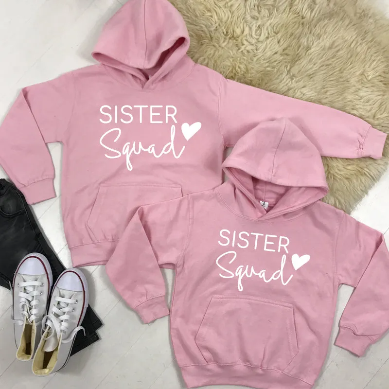 Sister Squad Heart Hoodies Light Pink (1-13 Years) (MRK X) girls dresses outlet