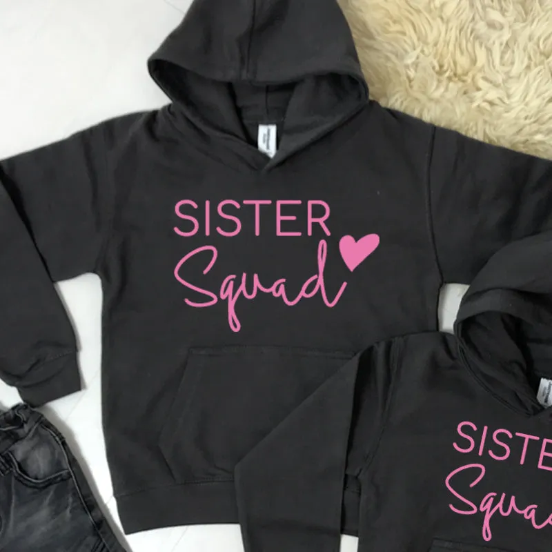 Sister Squad Heart Hoodies Storm Grey (1-13 Years) (MRK X)