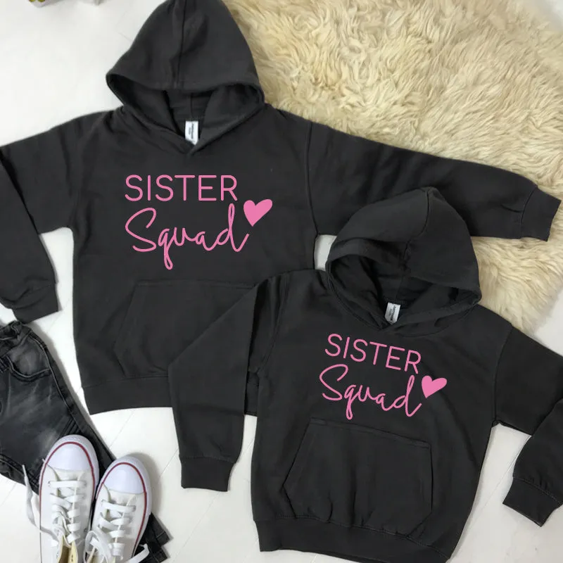 Sister Squad Heart Hoodies Storm Grey (1-13 Years) (MRK X) girls dresses outlet