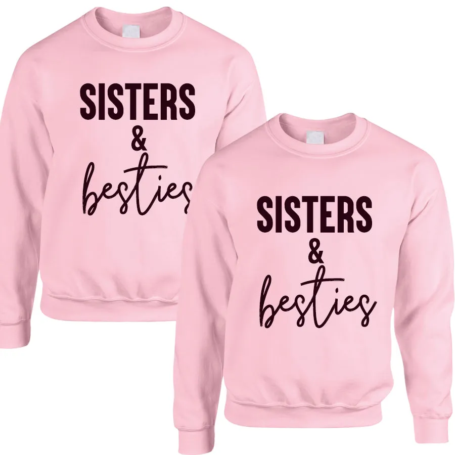 Sisters & Besties Matching Light Pink Sweatshirts girls dresses outlet