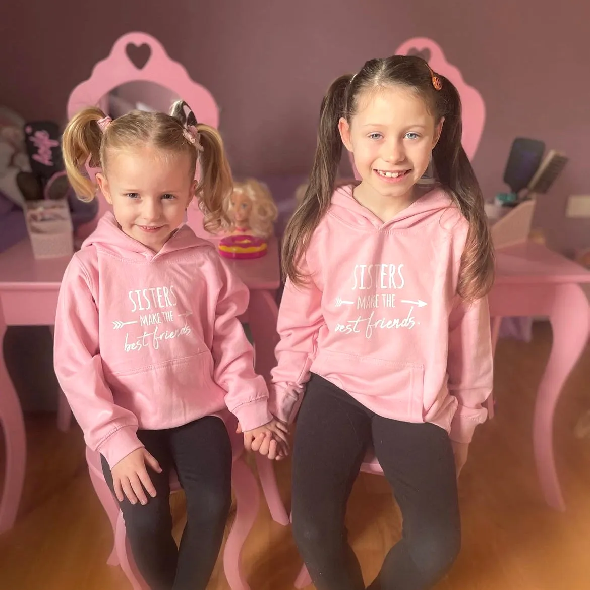 Sisters Best Friend Pink Hoodies (MRK X) girls dresses outlet