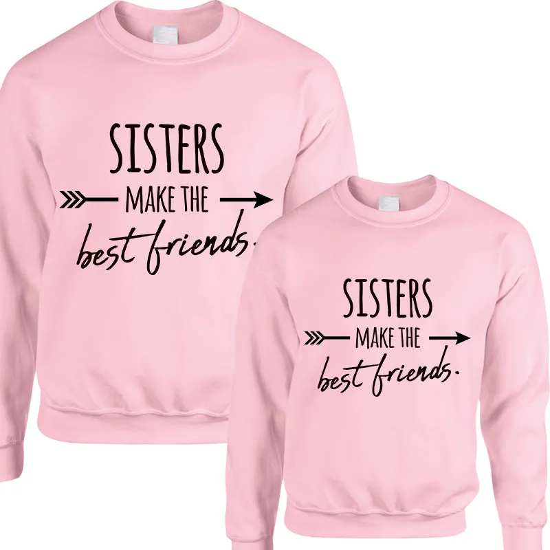 Sisters Make Best Friends Matching Pink Sweaters girls dresses outlet