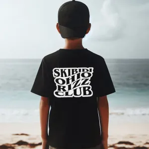Skibidi Ohio Rizz Club Back Logo T-Shirt girls pajamas promo