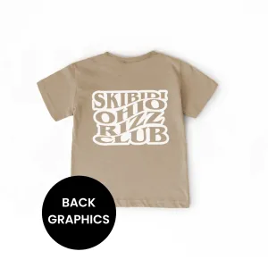 Skibidi Ohio Rizz Club Back Logo T-Shirt boys fashion clearance