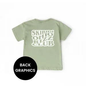Skibidi Ohio Rizz Club Back Logo T-Shirt boys fashion clearance
