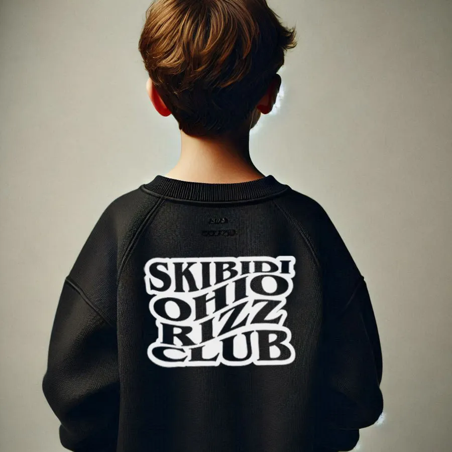 Skibidi Ohio Rizz Club Sweatshirt boys fashion clearance