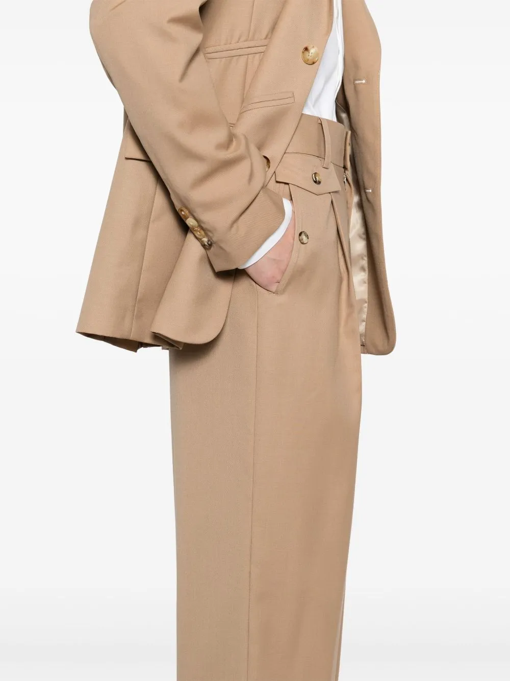Slashed Wide-Leg Trousers