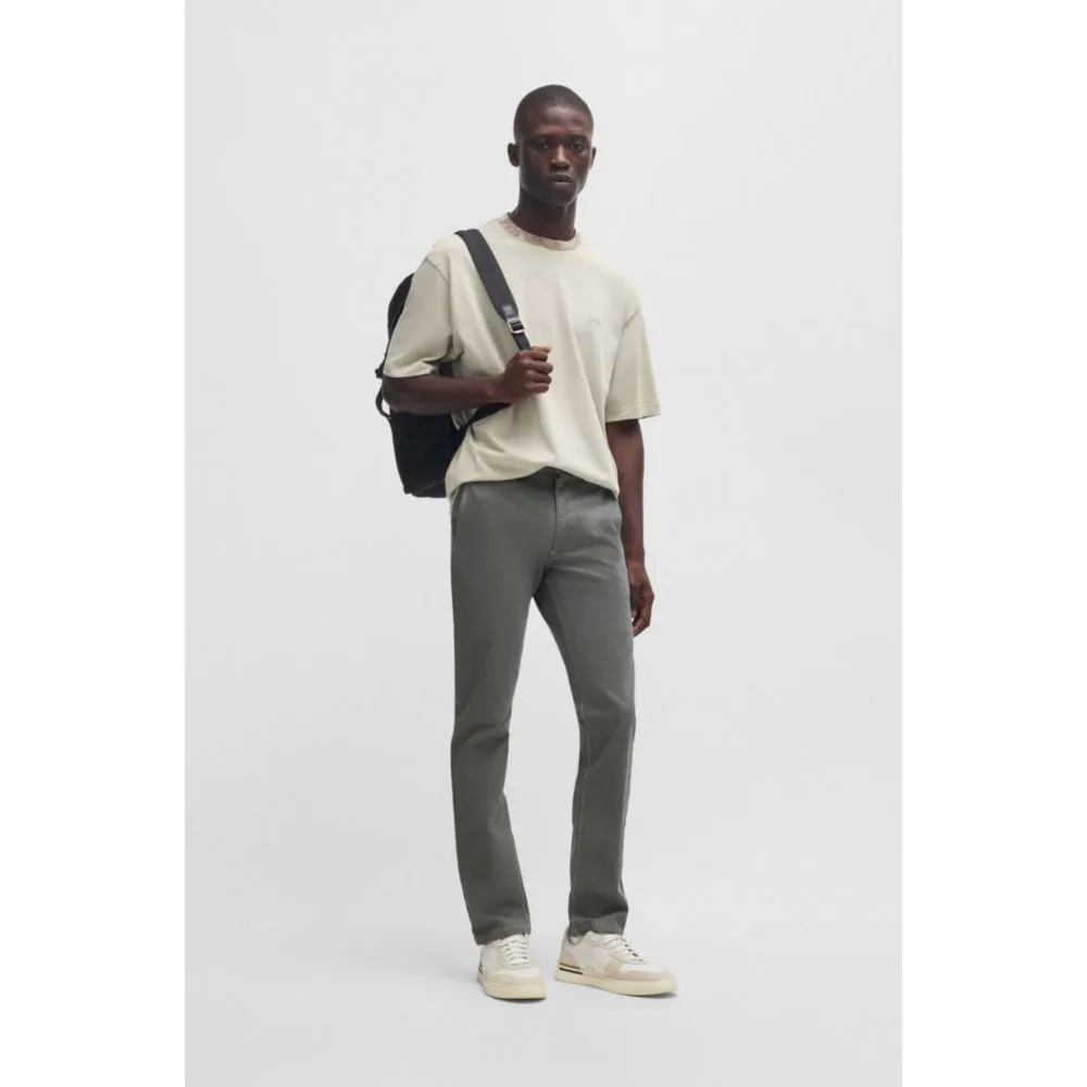 Slim-fit chinos in structured comfort-stretch cotton