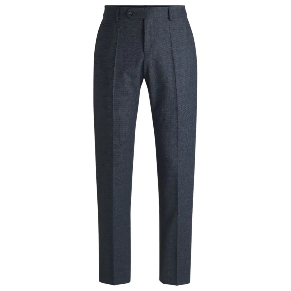 Slim-fit trousers in micro-patterned stretch wool