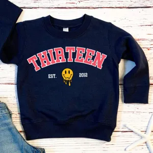 Smiley Face Personalised Age & Year Sweatshirt boys clothes cheap sale