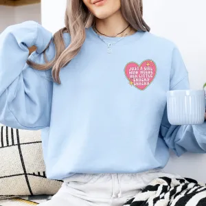 Snacky Snacks Heart Pocket Sweatshirt postpartum clothes sale