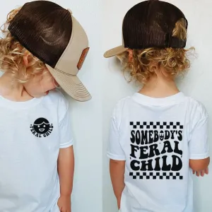 Somebody's Feral Child Front & Back Graphic Tee boys apparel promo code