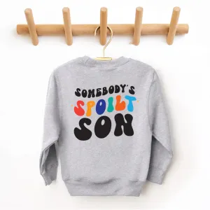 Somebody's Spoilt Daughter/Son Kids Heather Grey Sweatshirt boys fashion clearance