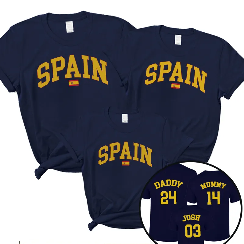 Spain Stadium Family T-Shirts Navy daddy outfits clearance
