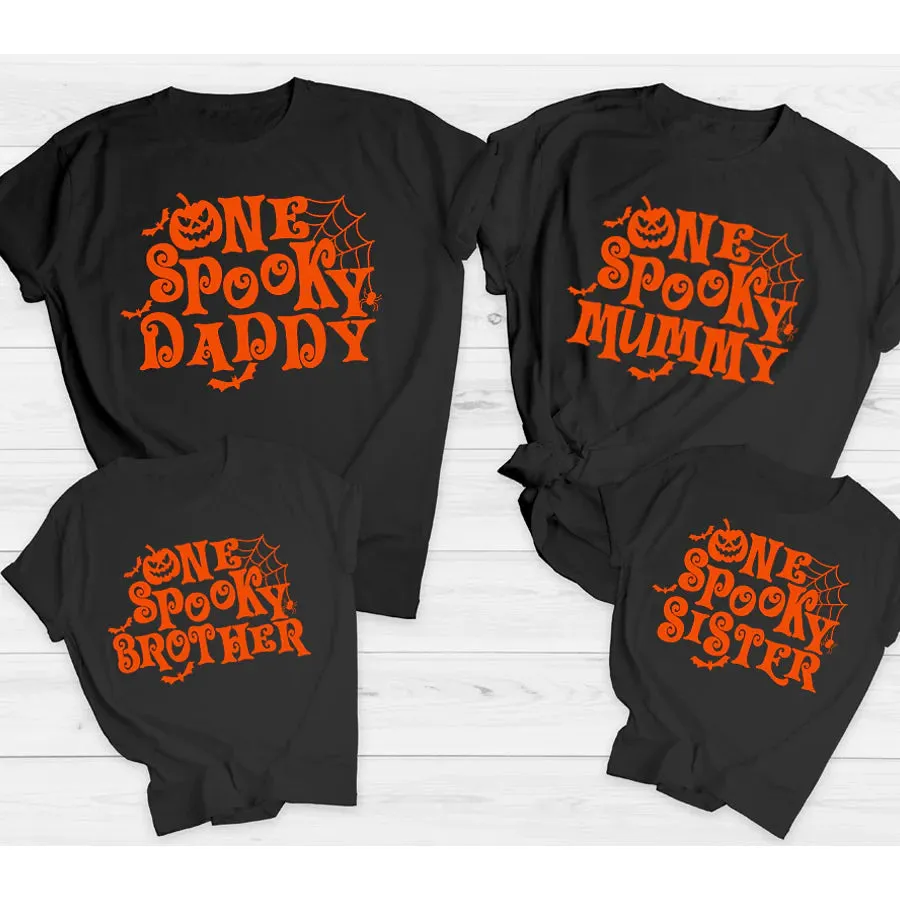 Spooky Halloween Family Matching T-Shirts Black maternity wear outlet