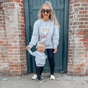Spooky Season Cartoon Matching Halloween Sweatshirts- Grey pregnancy clothes clearance