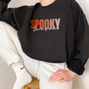 Spooky Season Halloween Sweatshirt- Black mum jeans promo