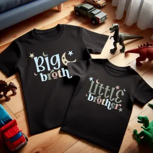 Star & Moon Brother Matching Black T-Shirts boys apparel promo code