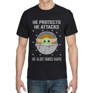 Star Wars The Mandalorian Protects And Attacks T-Shirt dad bod shirts discount