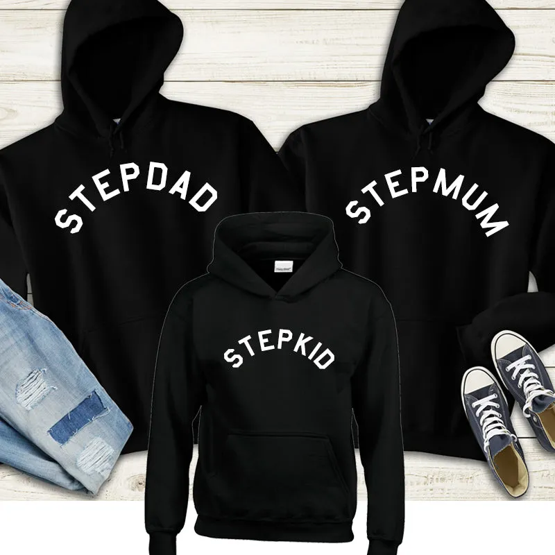 Stepmum, Stepdad & Stepkid Matching Hoodies (MRK X) nursing bras sale