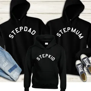 Stepmum, Stepdad & Stepkid Matching Hoodies (MRK X) nursing bras sale