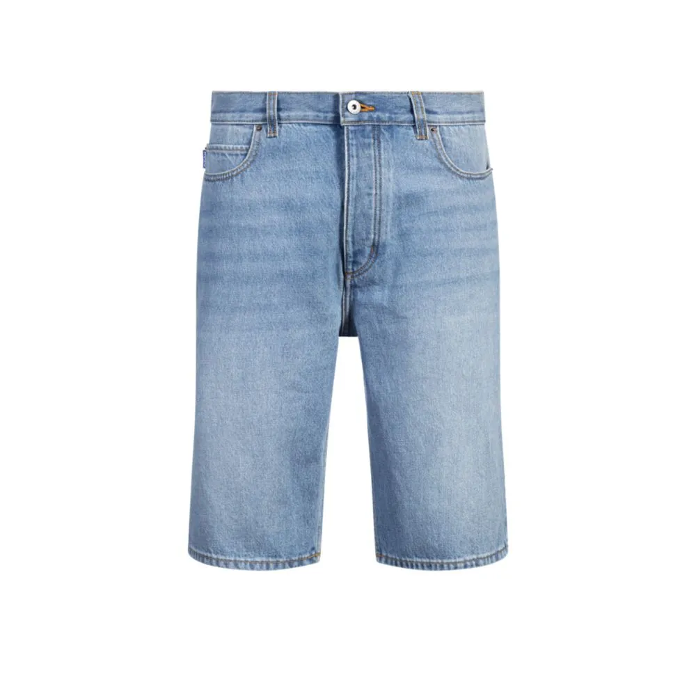 Straight-fit shorts in blue stonewashed denim