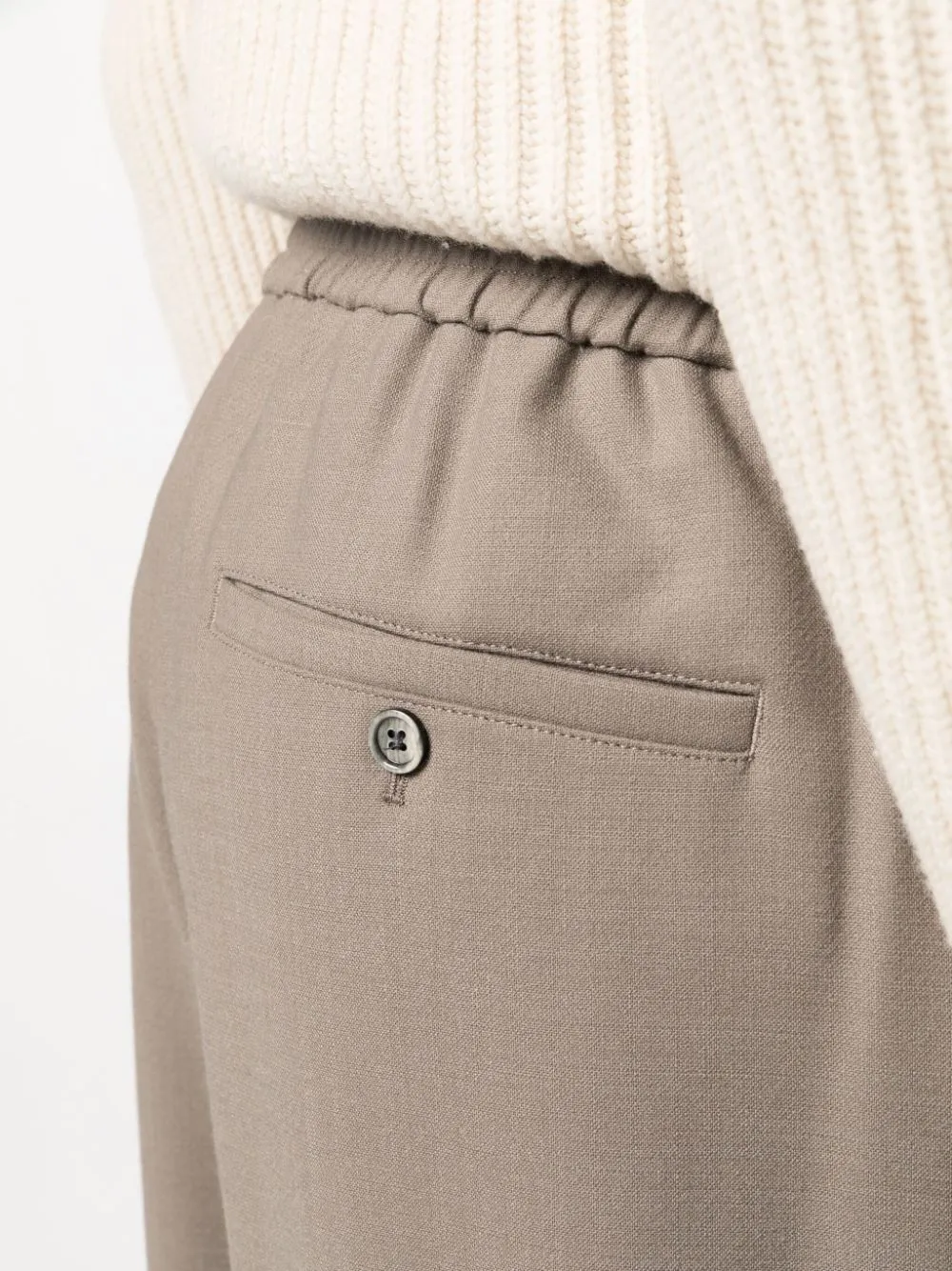 Straight-Leg Elastic-Waist Trousers