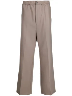 Straight-Leg Elastic-Waist Trousers cheap bottoms online shop