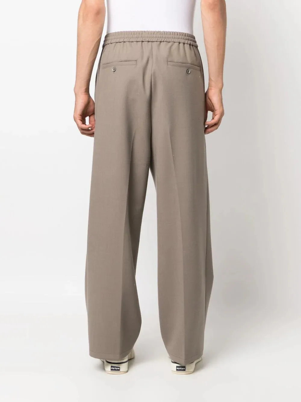 Straight-Leg Elastic-Waist Trousers