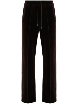Straight-Leg Velour Track Pants cheap bottoms online shop