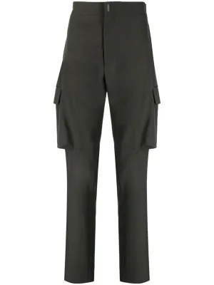 Straight-Leg Wool Cargo Trousers cheap bottoms online shop