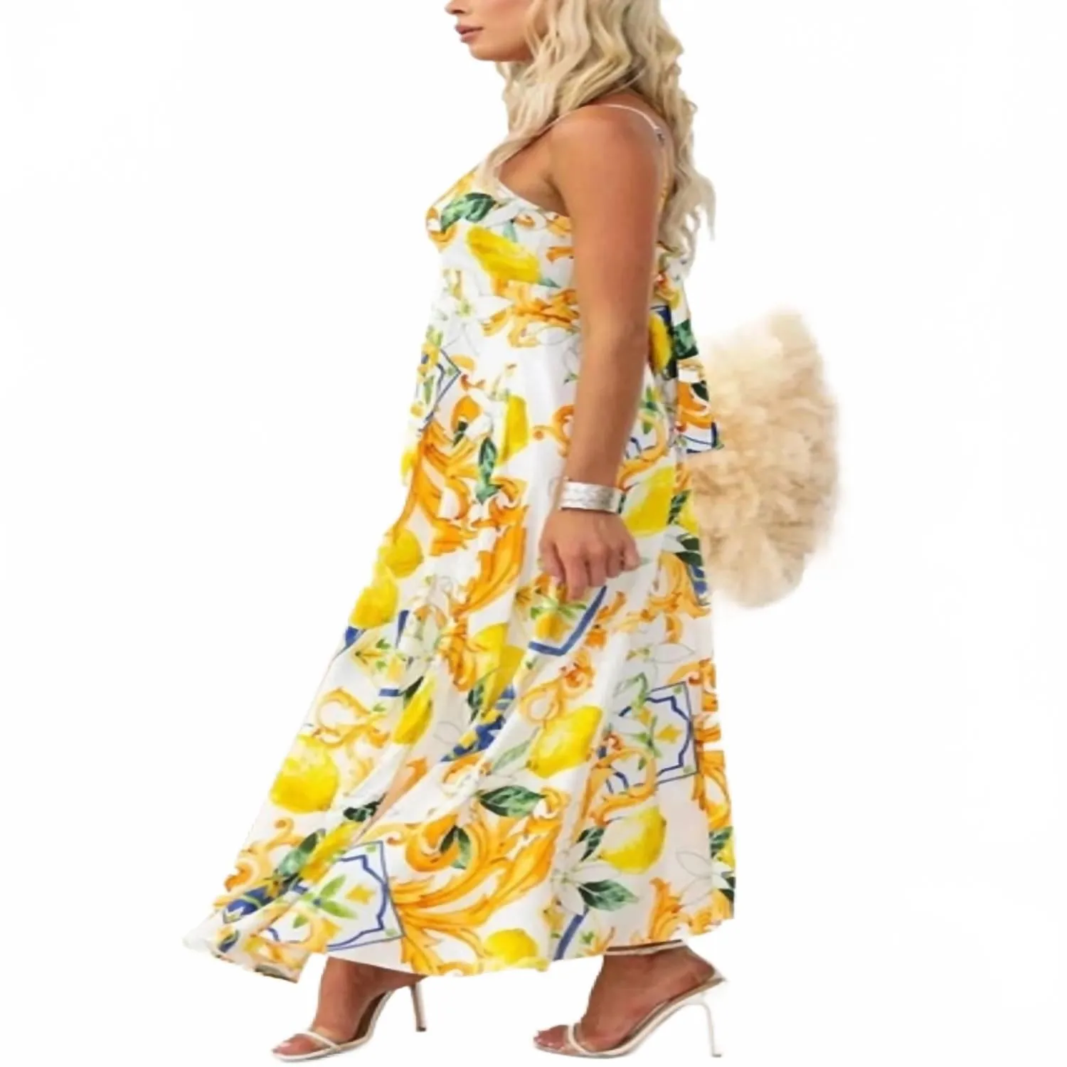 Strap Back Dress In Lemon