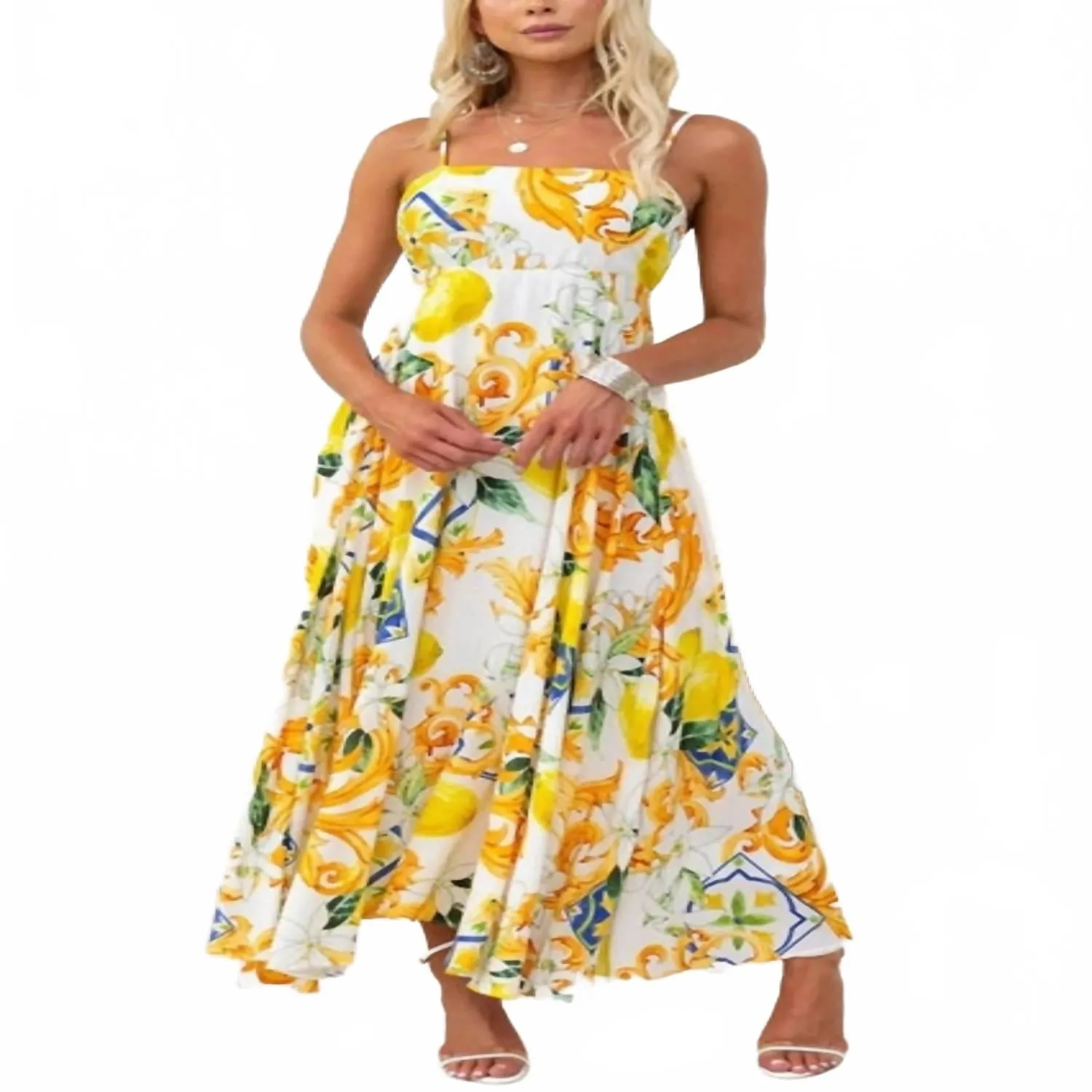 Strap Back Dress In Lemon
