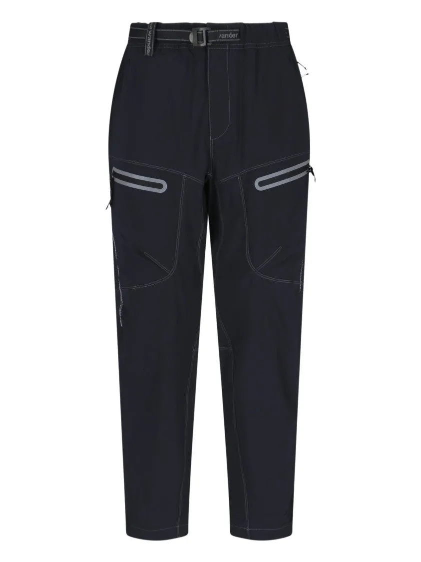 Streamlined Black Trousers With Zippered Pockets