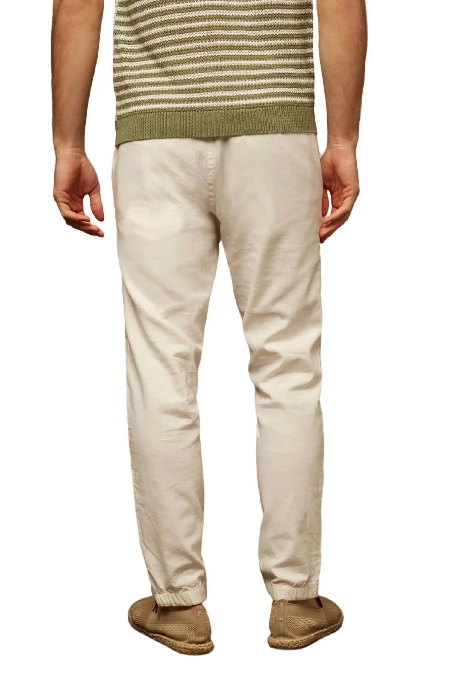 Stretch Linen Traveler Pant In White