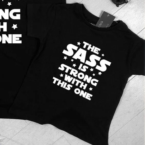 Strong SASS Mum & Daughter Black Tees (MRK X)