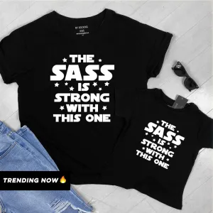 Strong SASS Mum & Daughter Black Tees (MRK X) maternity leggings online