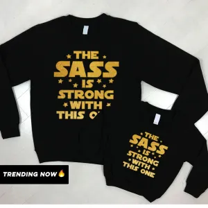 Strong SASS Mum & Daughter Black/Gold Sweatshirts (MRK X) nursing tops best deals
